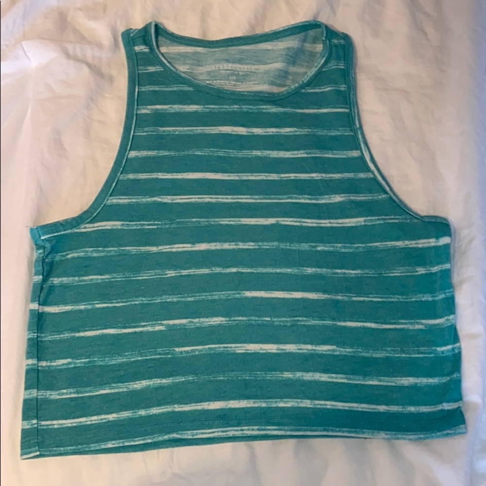 Teal cropped tank top
